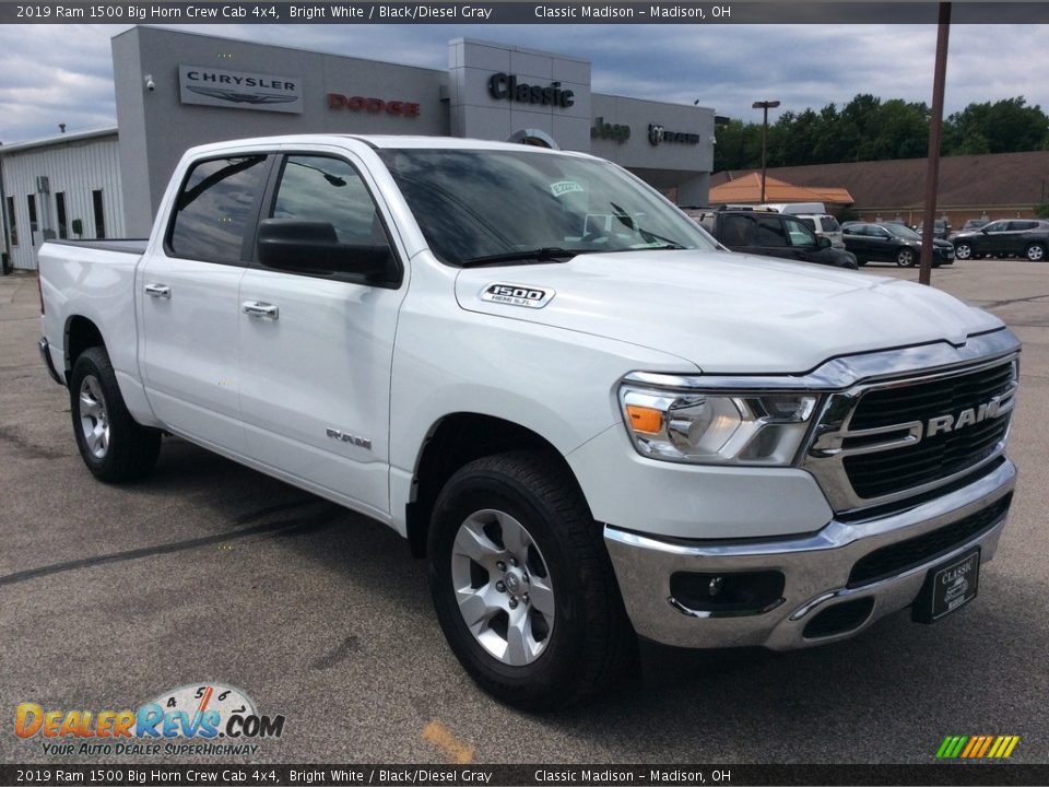 2019 Ram 1500 Big Horn Crew Cab 4x4 Bright White / Black/Diesel Gray Photo #1