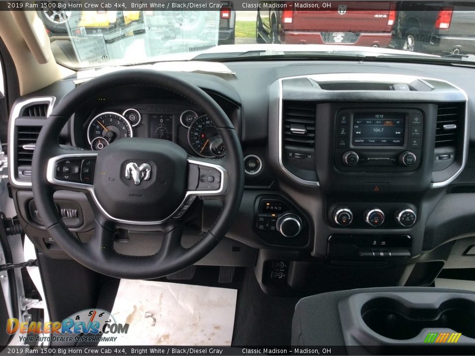 2019 Ram 1500 Big Horn Crew Cab 4x4 Bright White / Black/Diesel Gray Photo #2