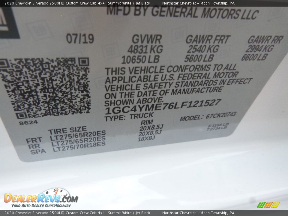 2020 Chevrolet Silverado 2500HD Custom Crew Cab 4x4 Summit White / Jet Black Photo #17