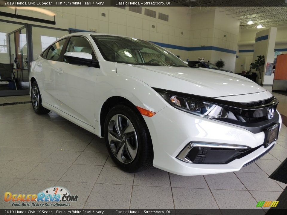 2019 Honda Civic LX Sedan Platinum White Pearl / Ivory Photo #3