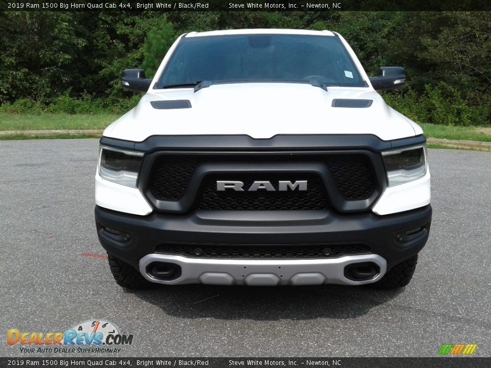 2019 Ram 1500 Big Horn Quad Cab 4x4 Bright White / Black/Red Photo #3