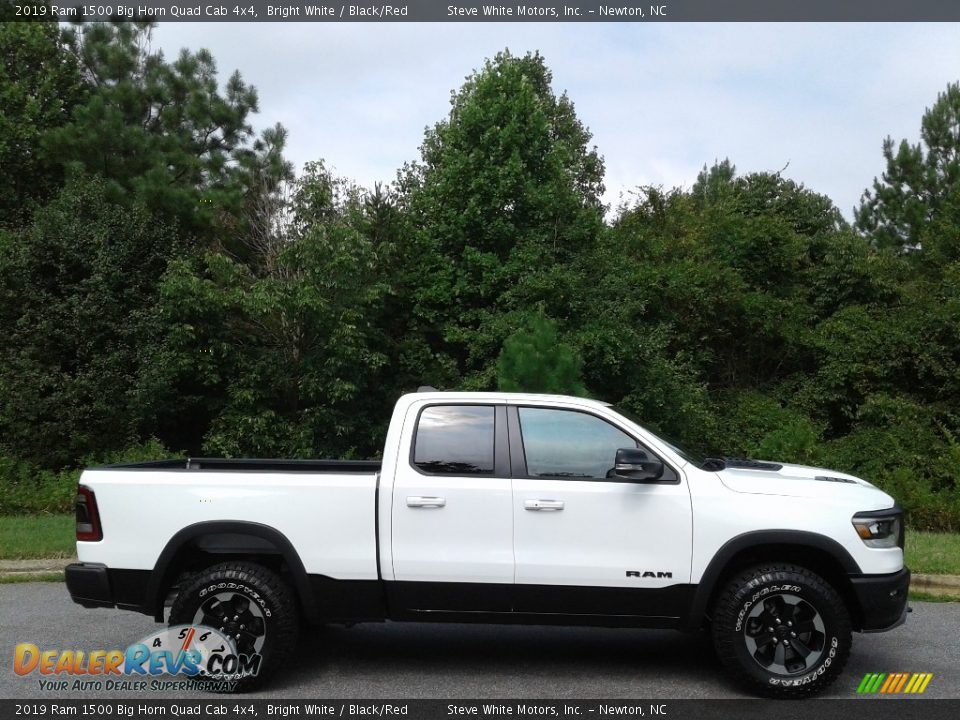 2019 Ram 1500 Big Horn Quad Cab 4x4 Bright White / Black/Red Photo #5