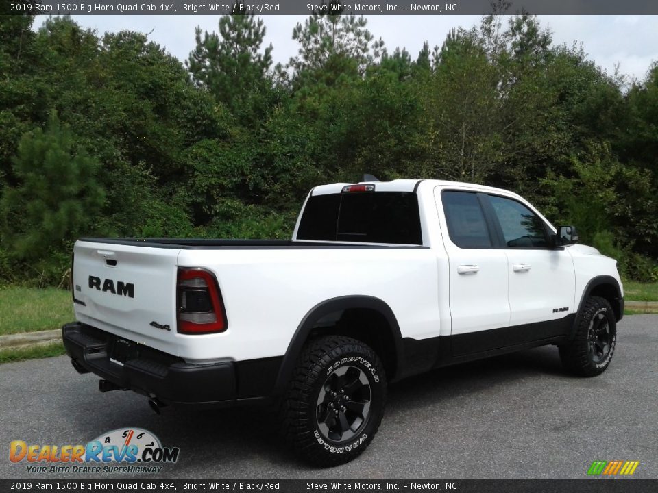 2019 Ram 1500 Big Horn Quad Cab 4x4 Bright White / Black/Red Photo #6