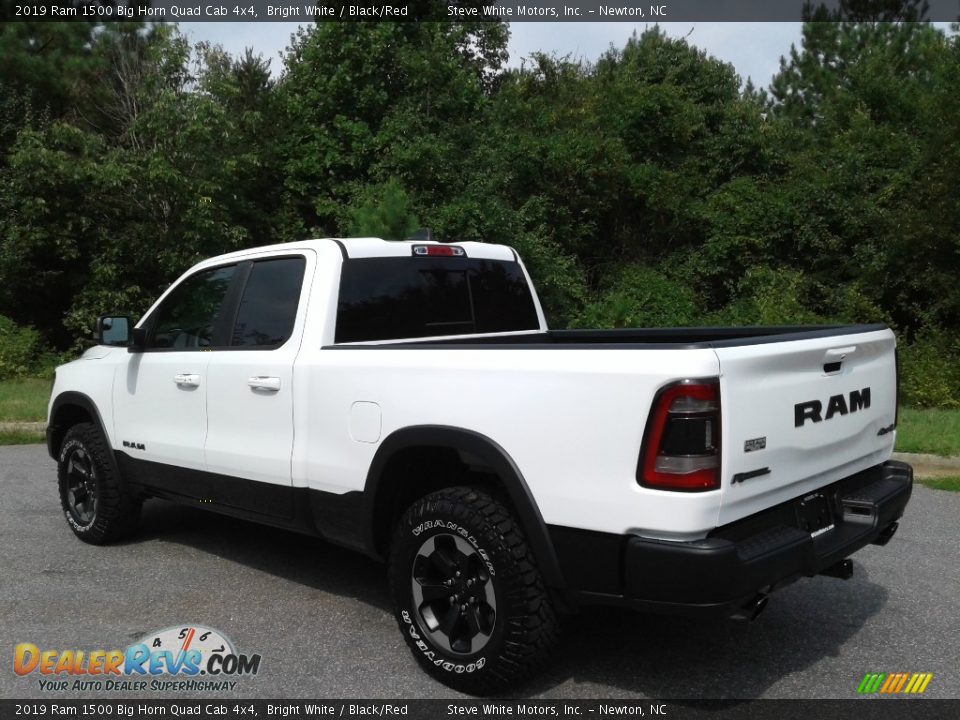 2019 Ram 1500 Big Horn Quad Cab 4x4 Bright White / Black/Red Photo #8