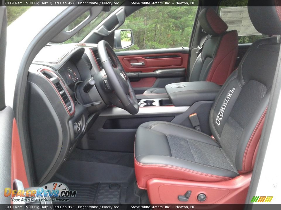 Black/Red Interior - 2019 Ram 1500 Big Horn Quad Cab 4x4 Photo #10