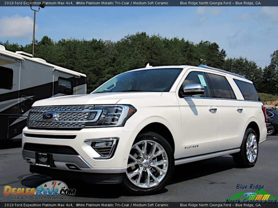 2019 Ford Expedition Platinum Max 4x4 White Platinum Metallic Tri-Coat / Medium Soft Ceramic Photo #1