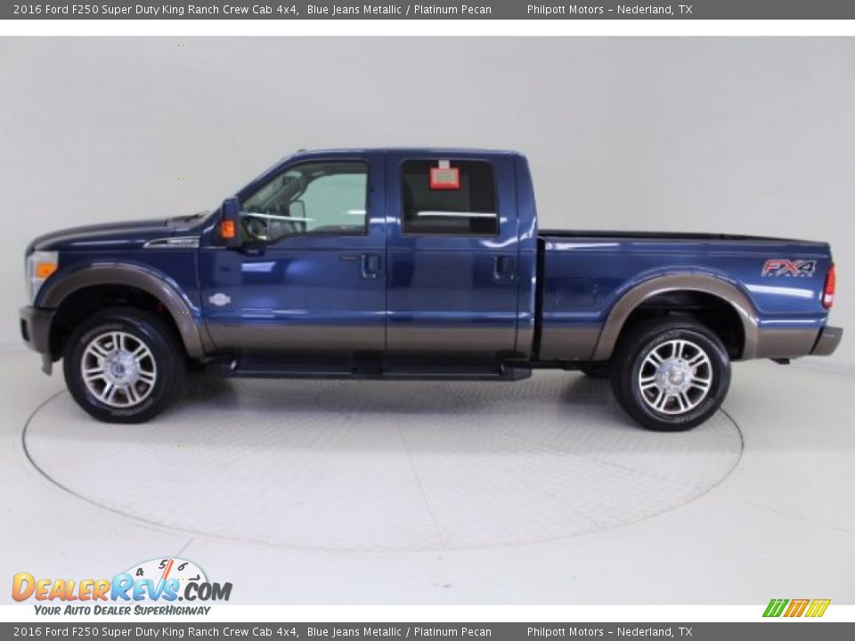 2016 Ford F250 Super Duty King Ranch Crew Cab 4x4 Blue Jeans Metallic / Platinum Pecan Photo #4