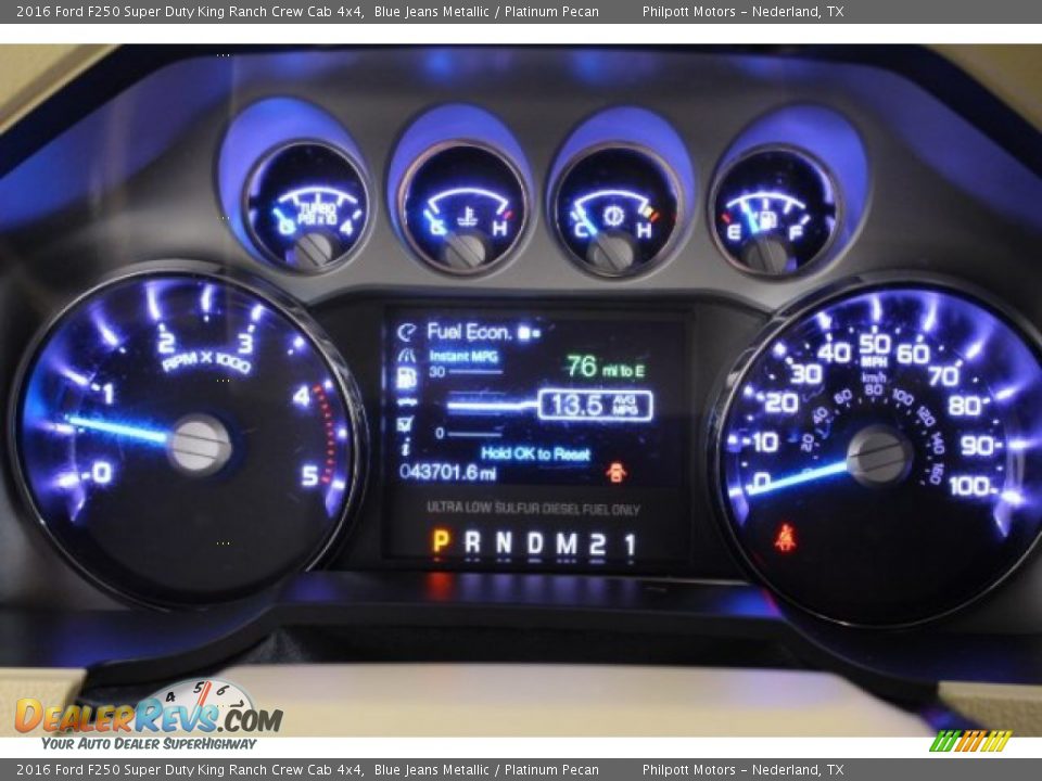 2016 Ford F250 Super Duty King Ranch Crew Cab 4x4 Blue Jeans Metallic / Platinum Pecan Photo #20