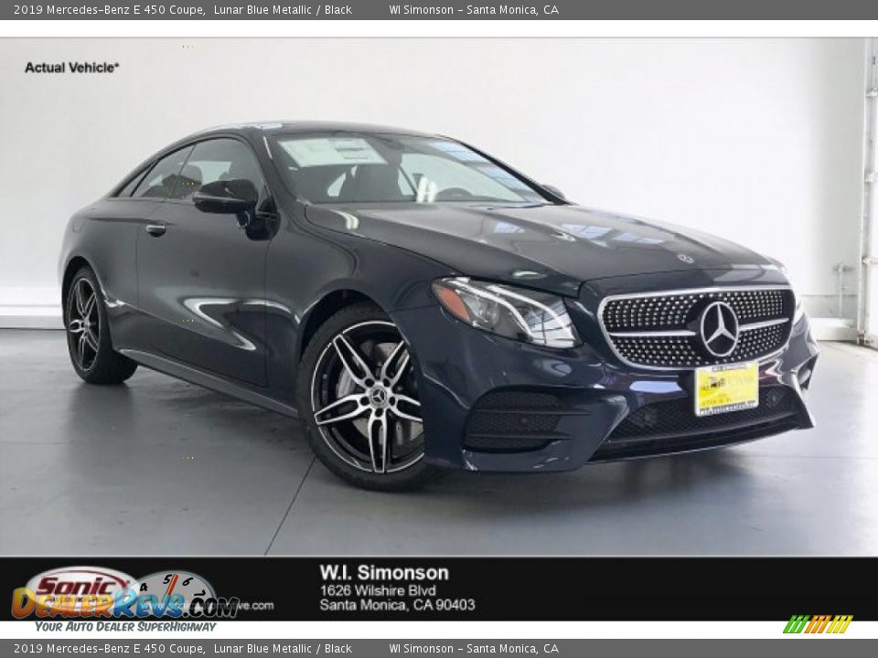 2019 Mercedes-Benz E 450 Coupe Lunar Blue Metallic / Black Photo #1