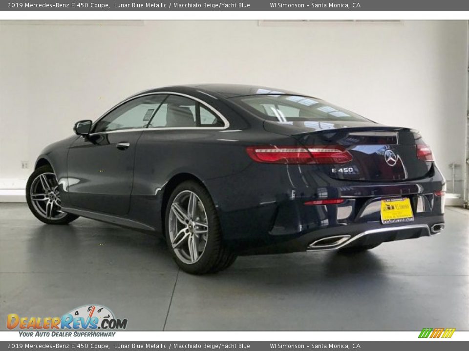 2019 Mercedes-Benz E 450 Coupe Lunar Blue Metallic / Macchiato Beige/Yacht Blue Photo #2