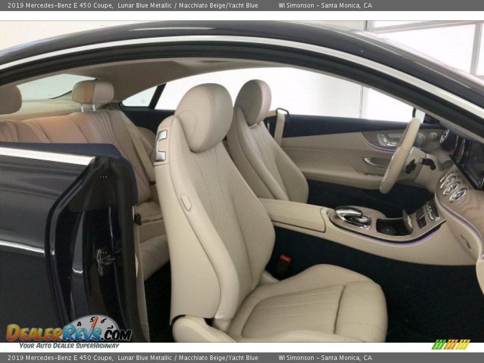 2019 Mercedes-Benz E 450 Coupe Lunar Blue Metallic / Macchiato Beige/Yacht Blue Photo #5