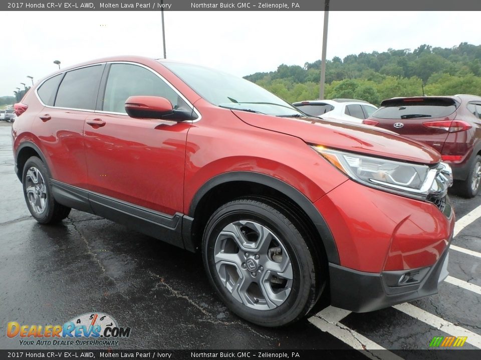 2017 Honda CR-V EX-L AWD Molten Lava Pearl / Ivory Photo #4