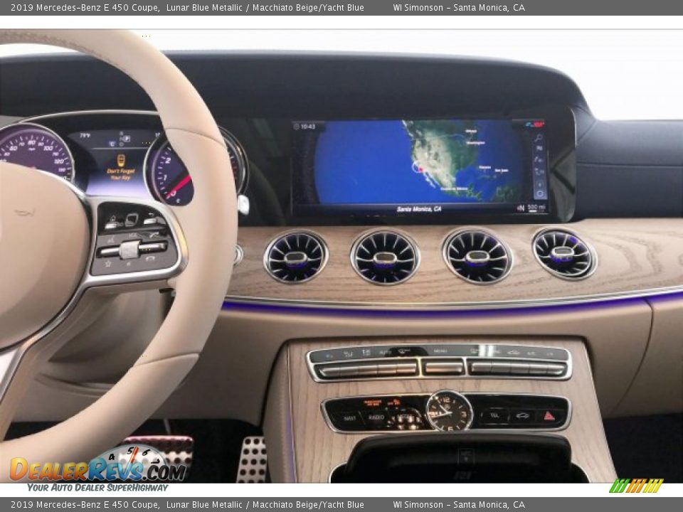 2019 Mercedes-Benz E 450 Coupe Lunar Blue Metallic / Macchiato Beige/Yacht Blue Photo #6