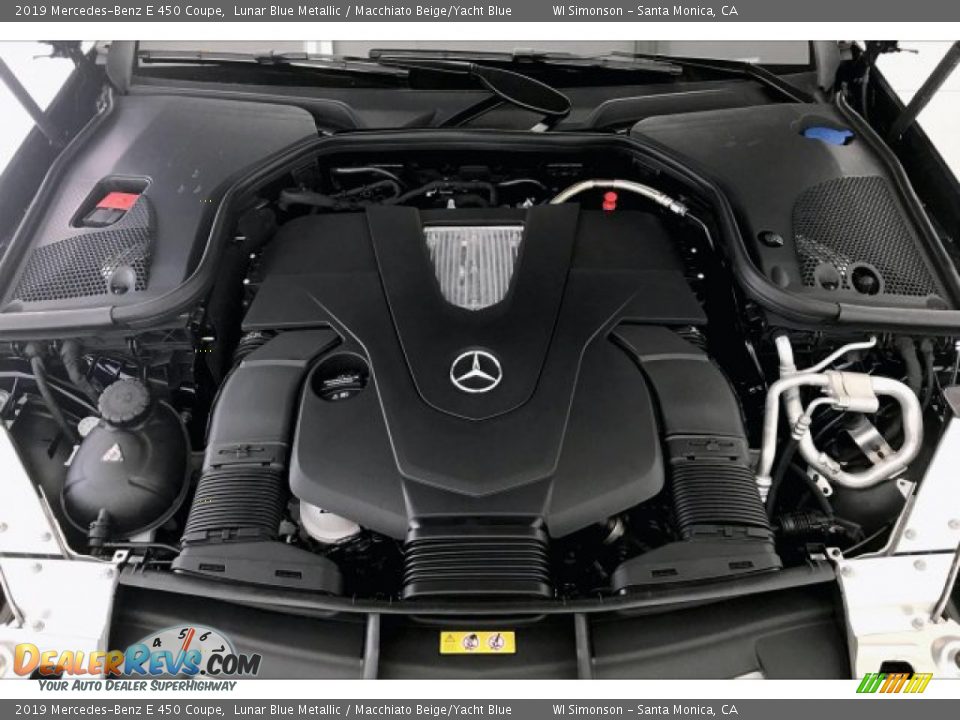 2019 Mercedes-Benz E 450 Coupe Lunar Blue Metallic / Macchiato Beige/Yacht Blue Photo #8
