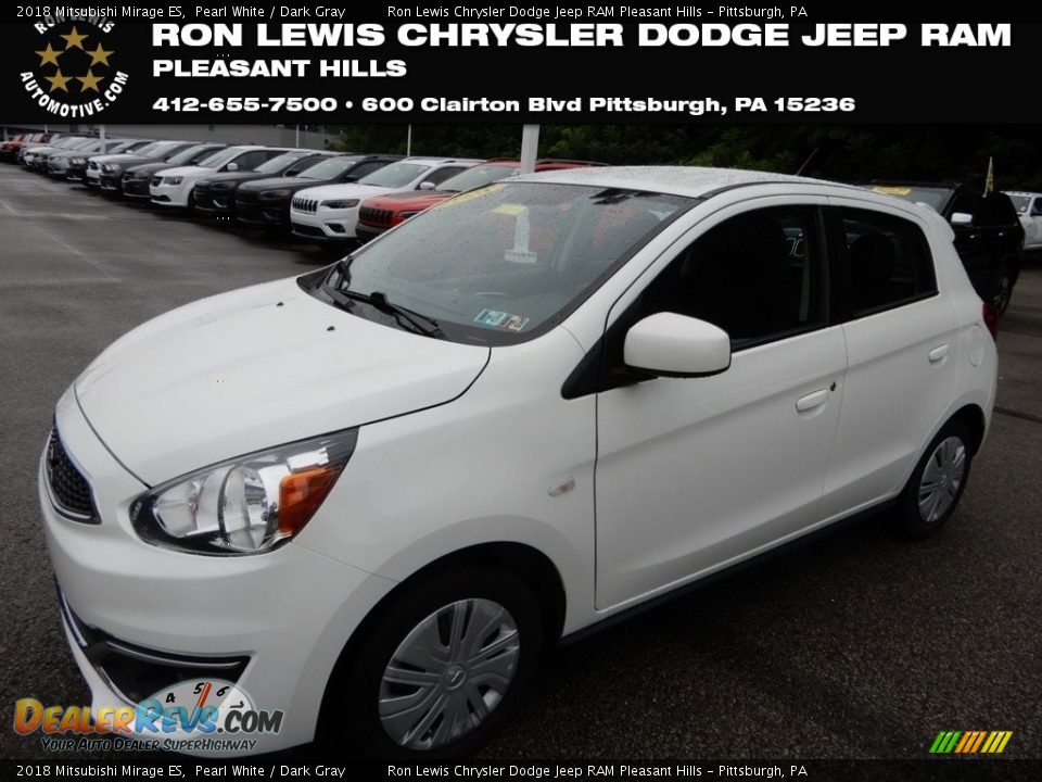 2018 Mitsubishi Mirage ES Pearl White / Dark Gray Photo #1