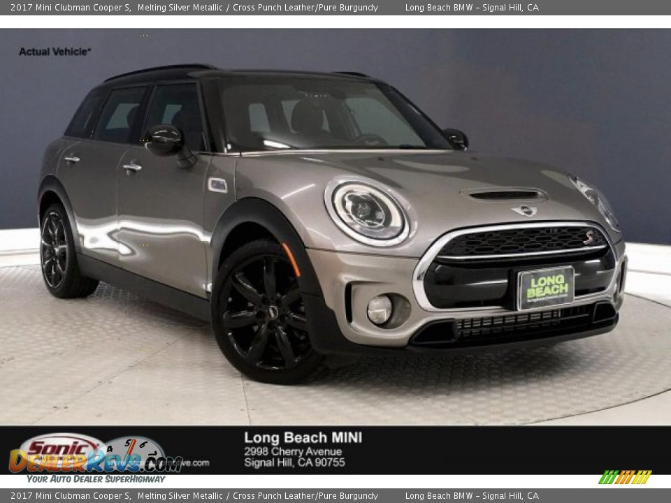 2017 Mini Clubman Cooper S Melting Silver Metallic / Cross Punch Leather/Pure Burgundy Photo #1