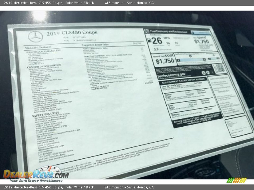 2019 Mercedes-Benz CLS 450 Coupe Polar White / Black Photo #11