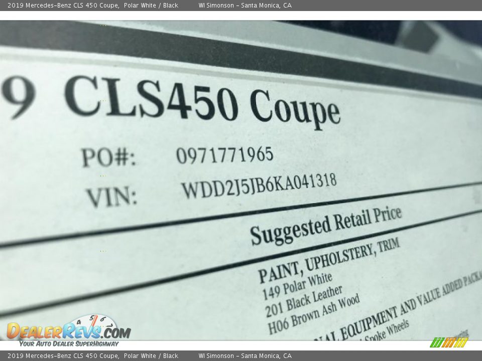 2019 Mercedes-Benz CLS 450 Coupe Polar White / Black Photo #12