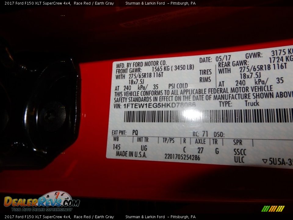 2017 Ford F150 XLT SuperCrew 4x4 Race Red / Earth Gray Photo #21