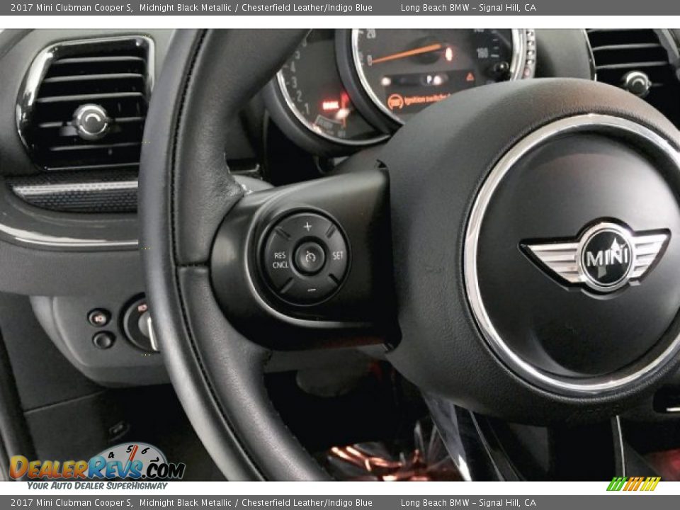 2017 Mini Clubman Cooper S Midnight Black Metallic / Chesterfield Leather/Indigo Blue Photo #13