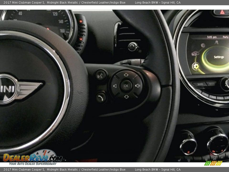 2017 Mini Clubman Cooper S Midnight Black Metallic / Chesterfield Leather/Indigo Blue Photo #14