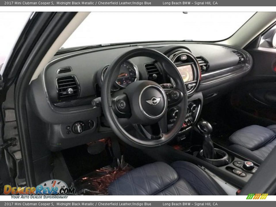 2017 Mini Clubman Cooper S Midnight Black Metallic / Chesterfield Leather/Indigo Blue Photo #16