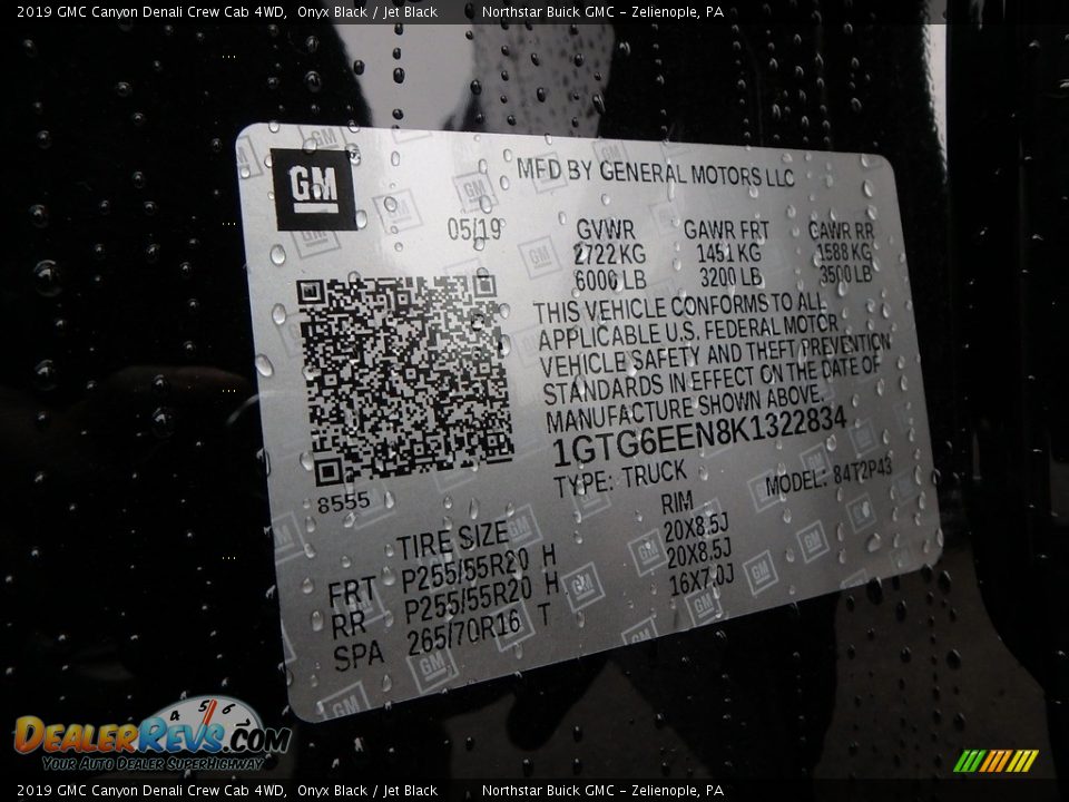 2019 GMC Canyon Denali Crew Cab 4WD Onyx Black / Jet Black Photo #12