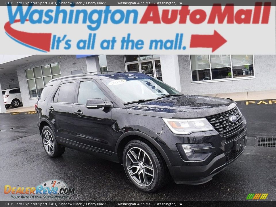 2016 Ford Explorer Sport 4WD Shadow Black / Ebony Black Photo #1