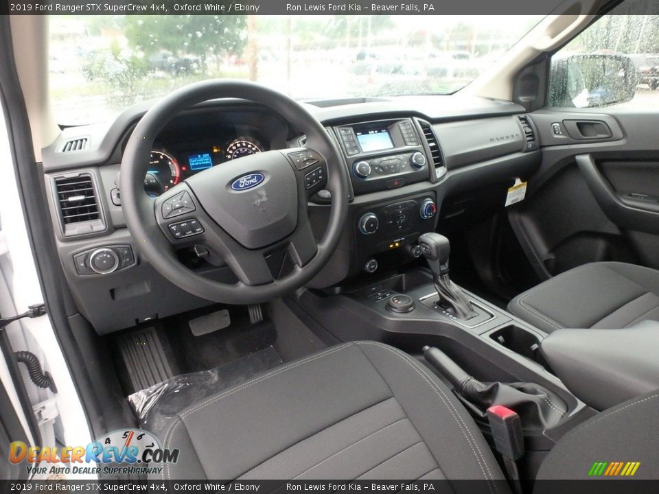 Ebony Interior - 2019 Ford Ranger STX SuperCrew 4x4 Photo #13