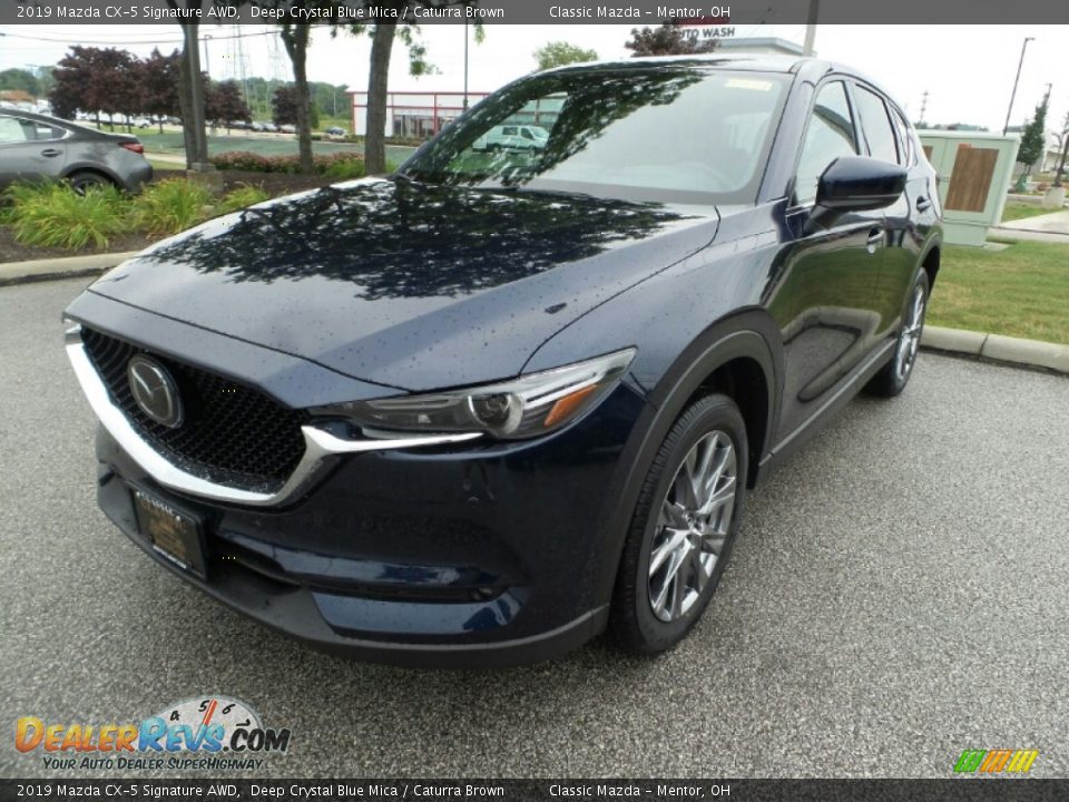 2019 Mazda CX-5 Signature AWD Deep Crystal Blue Mica / Caturra Brown Photo #3