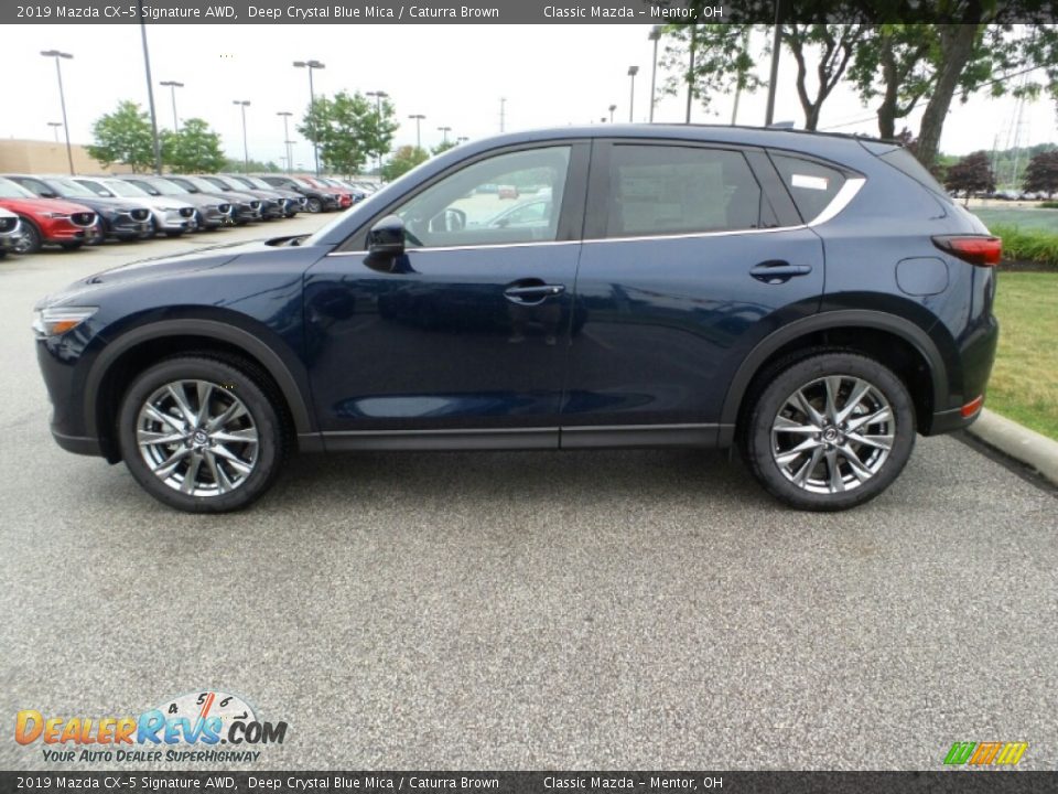 2019 Mazda CX-5 Signature AWD Deep Crystal Blue Mica / Caturra Brown Photo #4