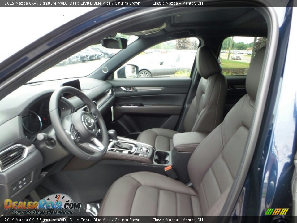 2019 Mazda CX-5 Signature AWD Deep Crystal Blue Mica / Caturra Brown Photo #8