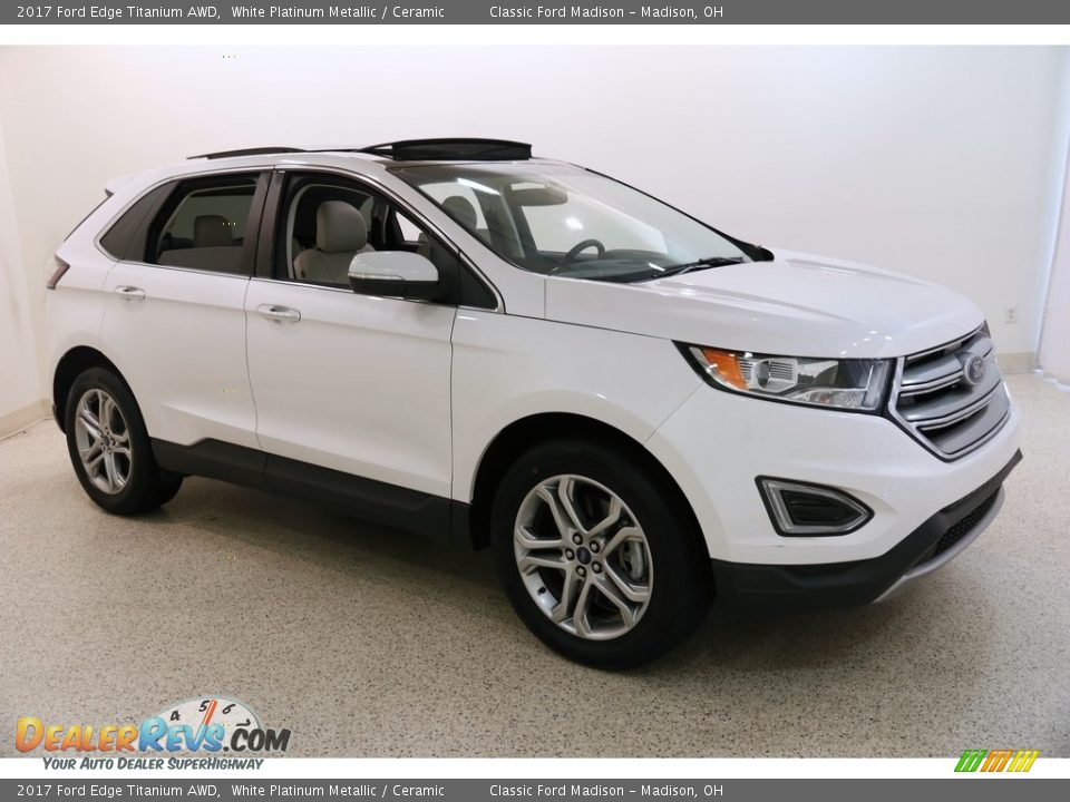 2017 Ford Edge Titanium AWD White Platinum Metallic / Ceramic Photo #1