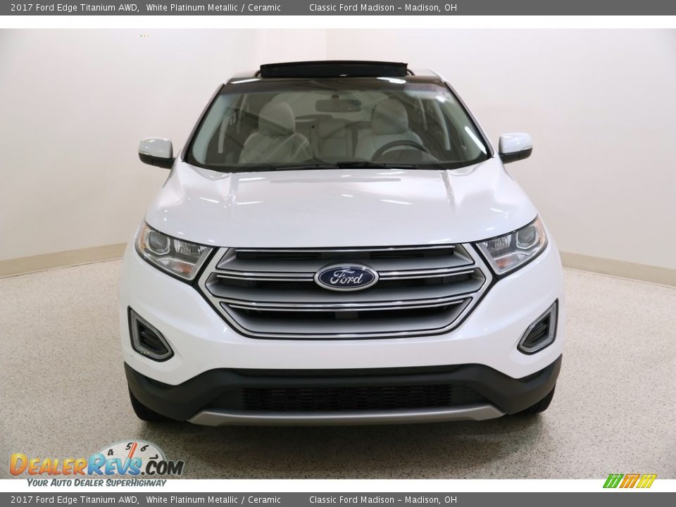 2017 Ford Edge Titanium AWD White Platinum Metallic / Ceramic Photo #2