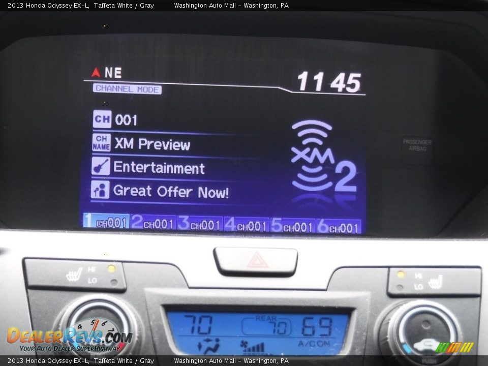 2013 Honda Odyssey EX-L Taffeta White / Gray Photo #16