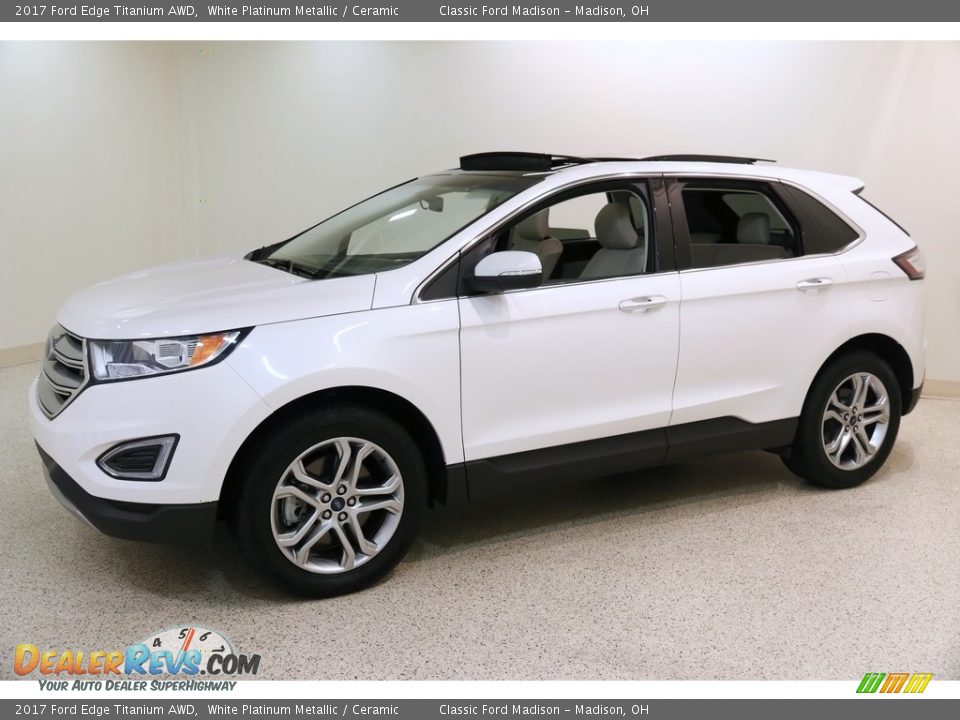 2017 Ford Edge Titanium AWD White Platinum Metallic / Ceramic Photo #3