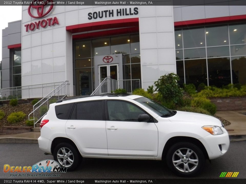 2012 Toyota RAV4 I4 4WD Super White / Sand Beige Photo #2