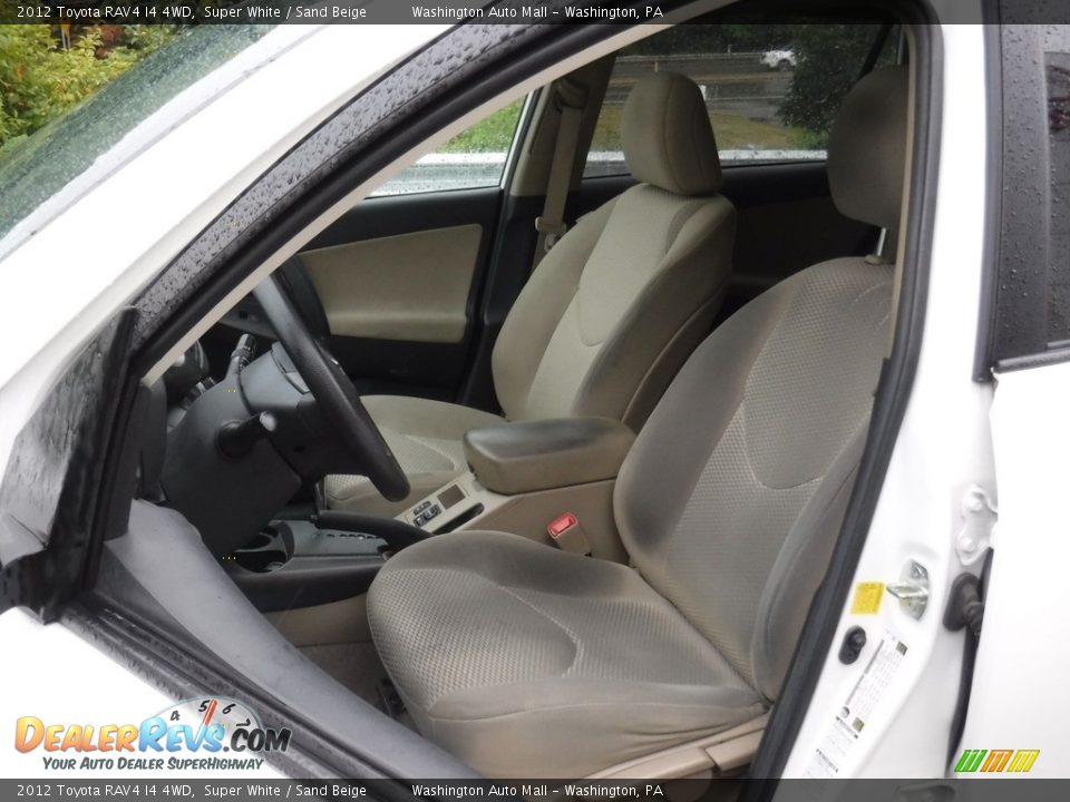 2012 Toyota RAV4 I4 4WD Super White / Sand Beige Photo #14