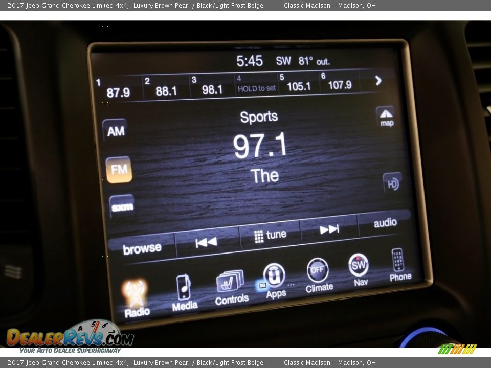 2017 Jeep Grand Cherokee Limited 4x4 Luxury Brown Pearl / Black/Light Frost Beige Photo #9