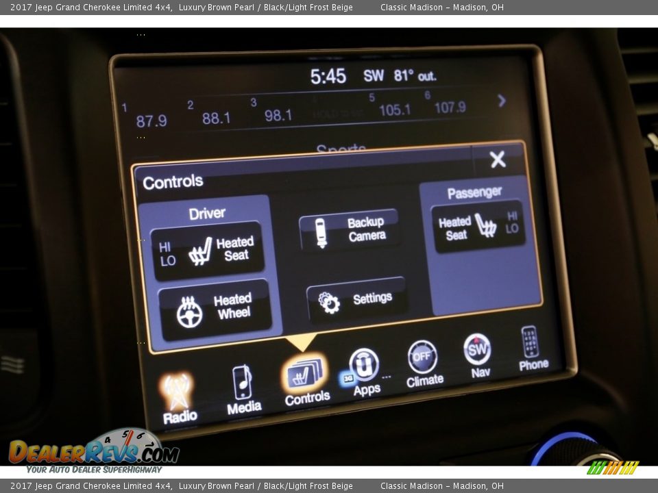 2017 Jeep Grand Cherokee Limited 4x4 Luxury Brown Pearl / Black/Light Frost Beige Photo #10