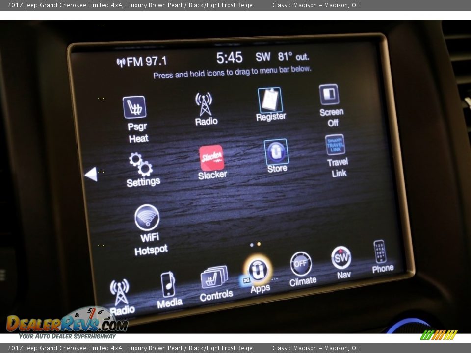 2017 Jeep Grand Cherokee Limited 4x4 Luxury Brown Pearl / Black/Light Frost Beige Photo #12