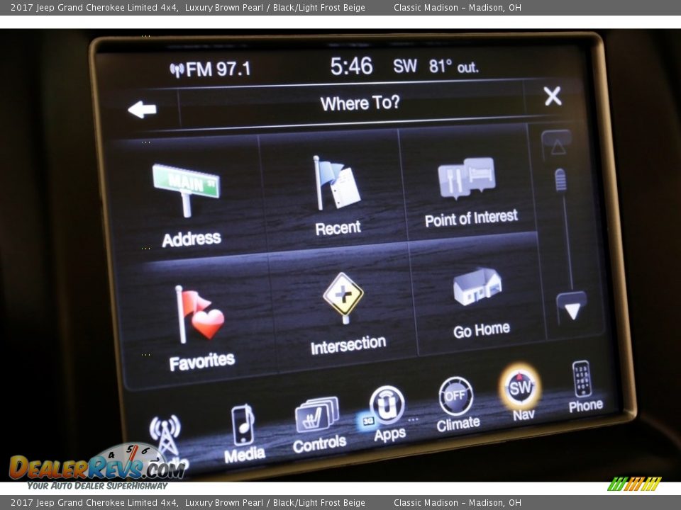 2017 Jeep Grand Cherokee Limited 4x4 Luxury Brown Pearl / Black/Light Frost Beige Photo #14