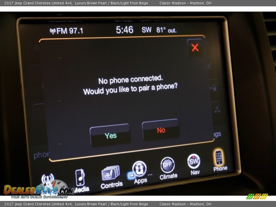 2017 Jeep Grand Cherokee Limited 4x4 Luxury Brown Pearl / Black/Light Frost Beige Photo #15