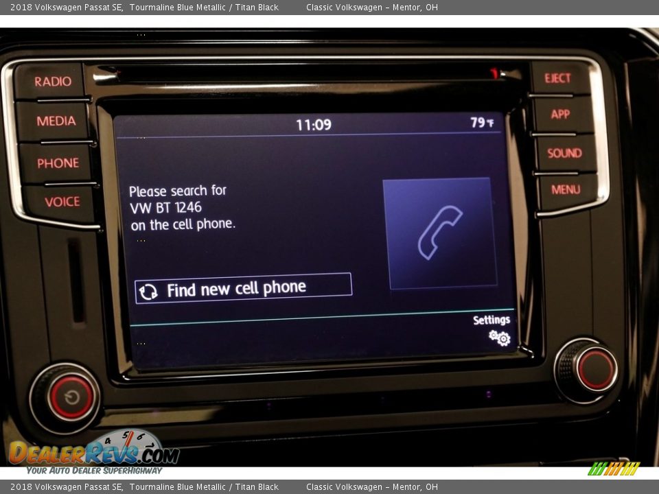 2018 Volkswagen Passat SE Tourmaline Blue Metallic / Titan Black Photo #11