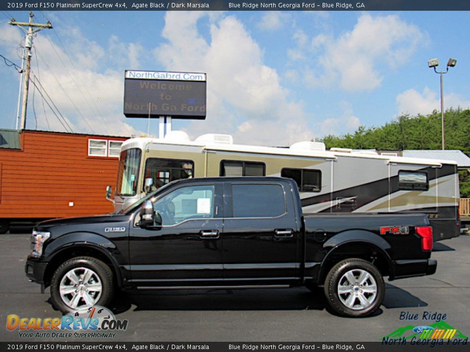 2019 Ford F150 Platinum SuperCrew 4x4 Agate Black / Dark Marsala Photo #2