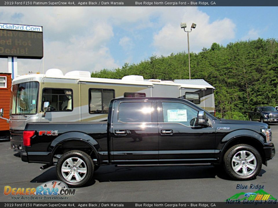 2019 Ford F150 Platinum SuperCrew 4x4 Agate Black / Dark Marsala Photo #6