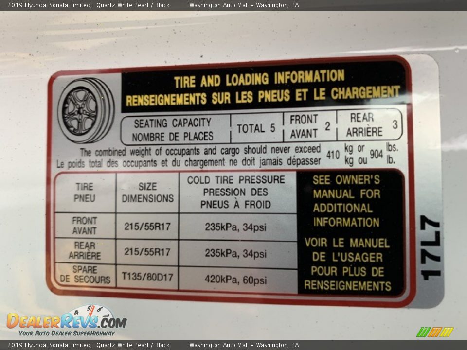 2019 Hyundai Sonata Limited Quartz White Pearl / Black Photo #9