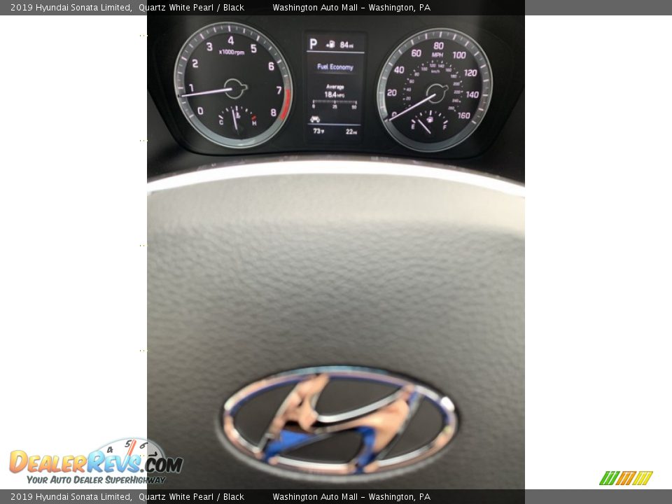 2019 Hyundai Sonata Limited Quartz White Pearl / Black Photo #32