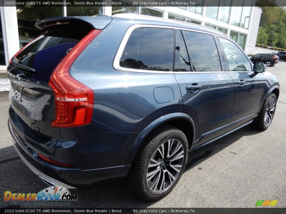 2020 Volvo XC90 T6 AWD Momentum Denim Blue Metallic / Blond Photo #2