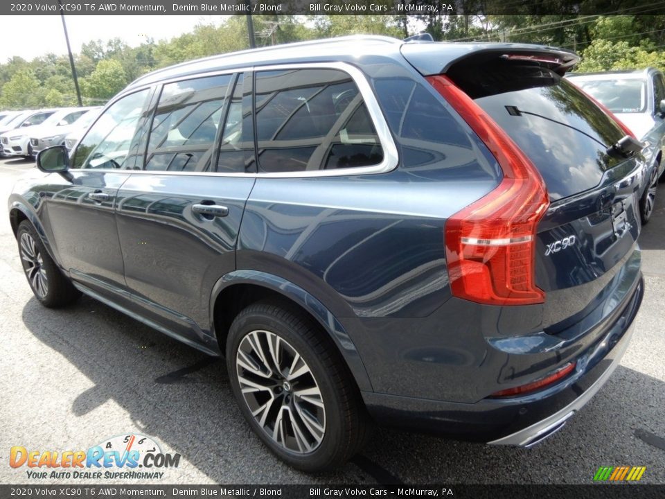 2020 Volvo XC90 T6 AWD Momentum Denim Blue Metallic / Blond Photo #4